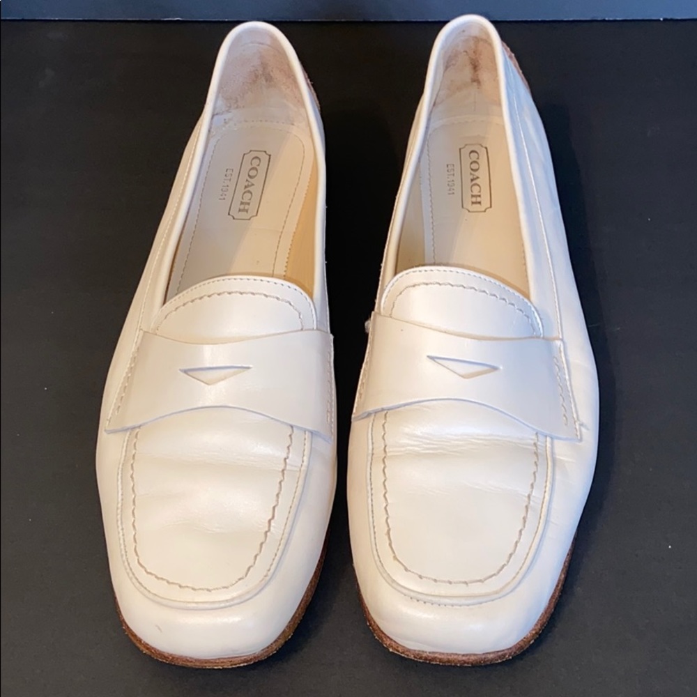 Coach ivory loafers leather shoes size10 - Picture 6 of 6